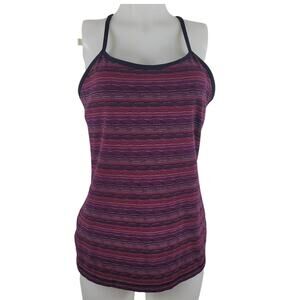Lululemon Burgundy Pink White Shelf Bra Workout Tank Top 12
